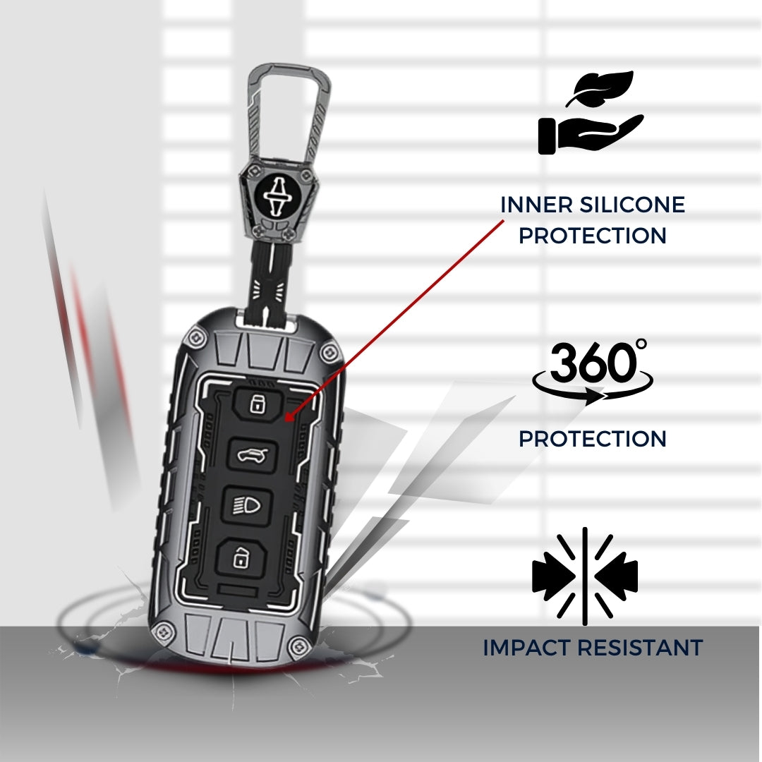 Tata Metal Armor Key Cover with Keychain (Type M4)