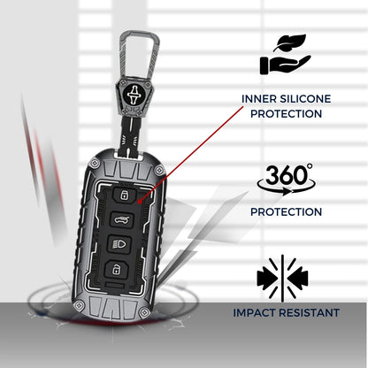 Tata Metal Armor Key Cover with Keychain (Type M4)