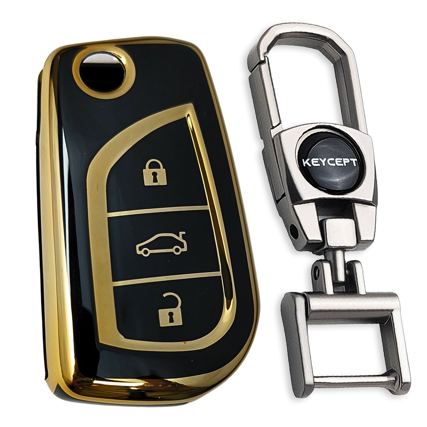 Toyota Gold Line TPU Key Cover with Keychain