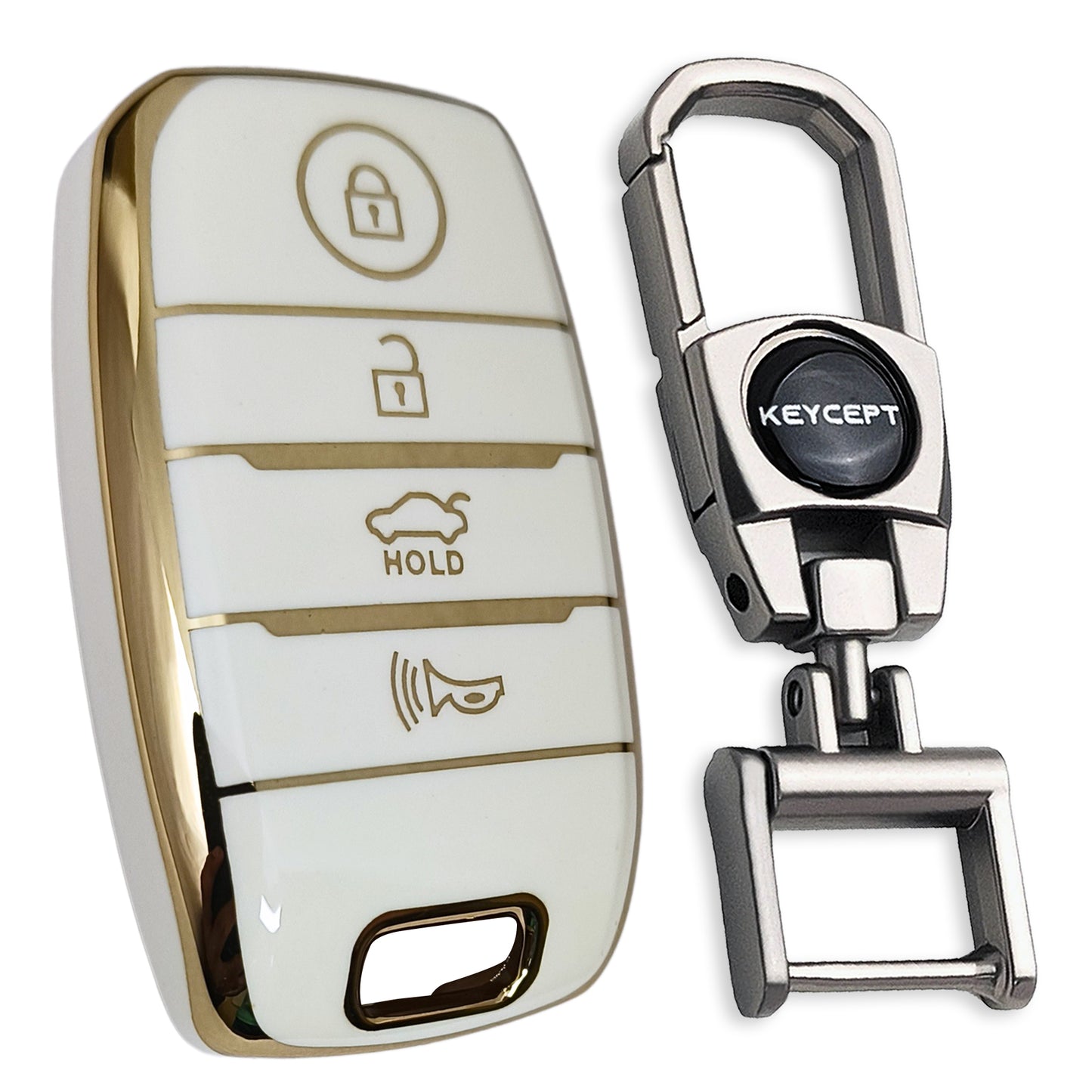 Kia Gold Line TPU Key Cover with Keychain