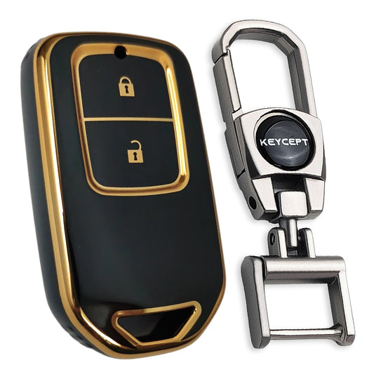 Gold Line TPU Key Cover with Keychain K2