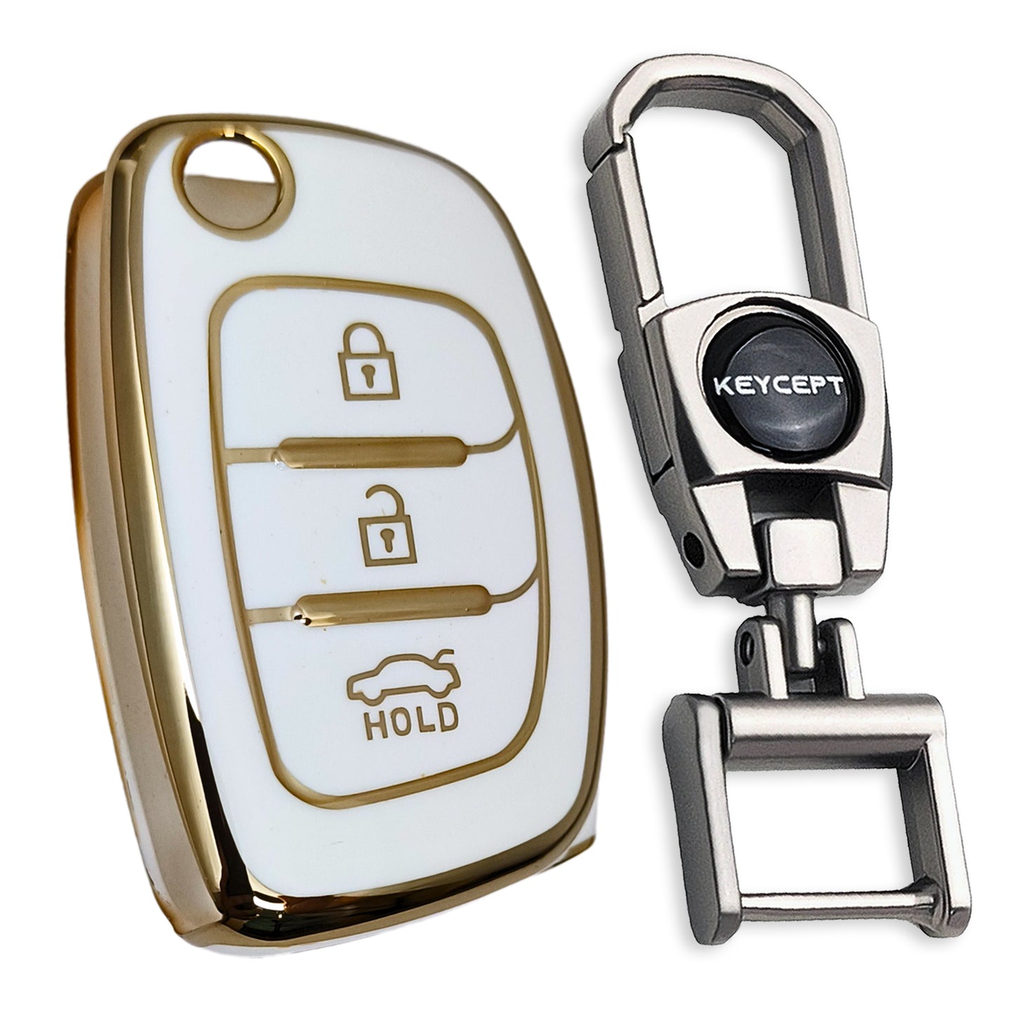 Hyundai Gold Line TPU Key Cover with Keychain