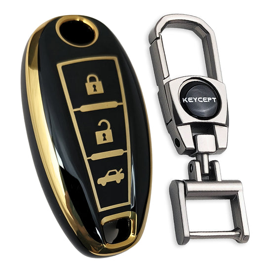 Gold Line TPU Key Cover with Keychain K2