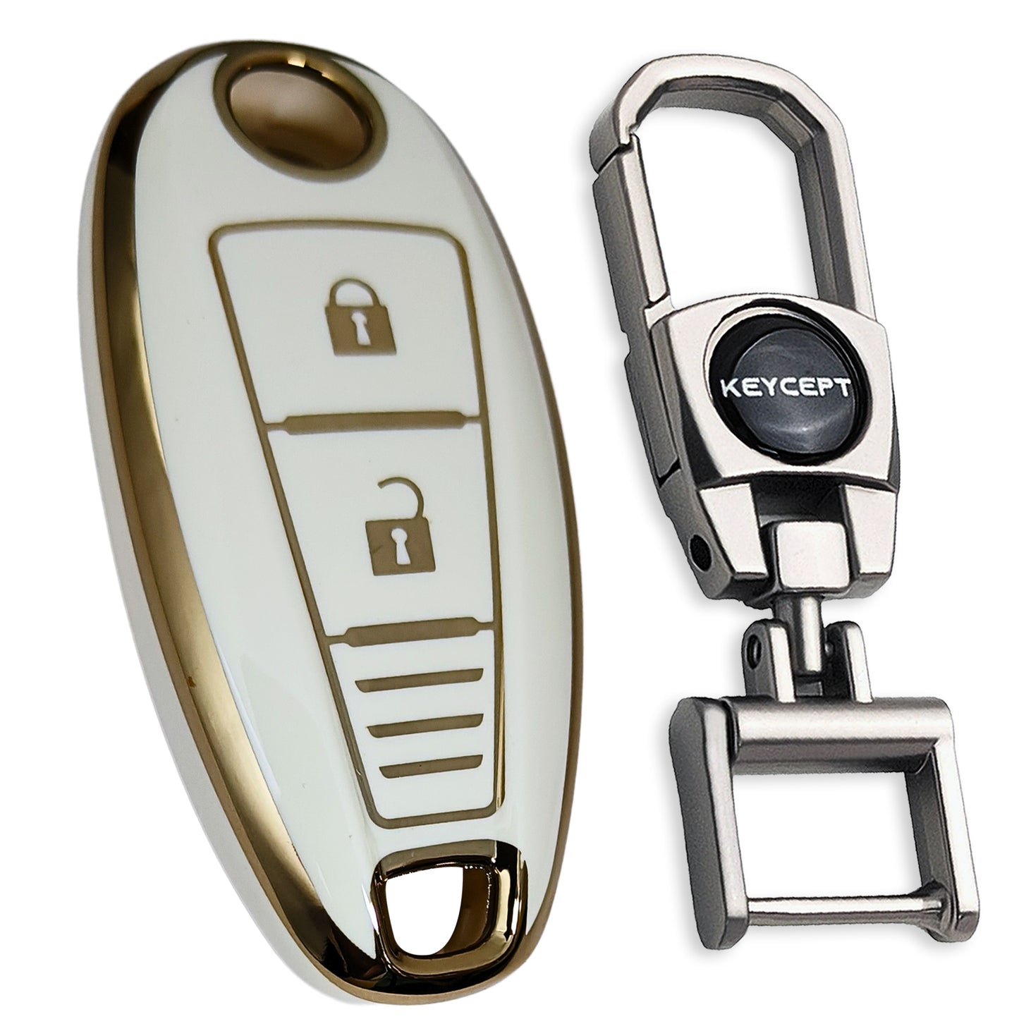 Gold Line TPU Key Cover with Keychain K2