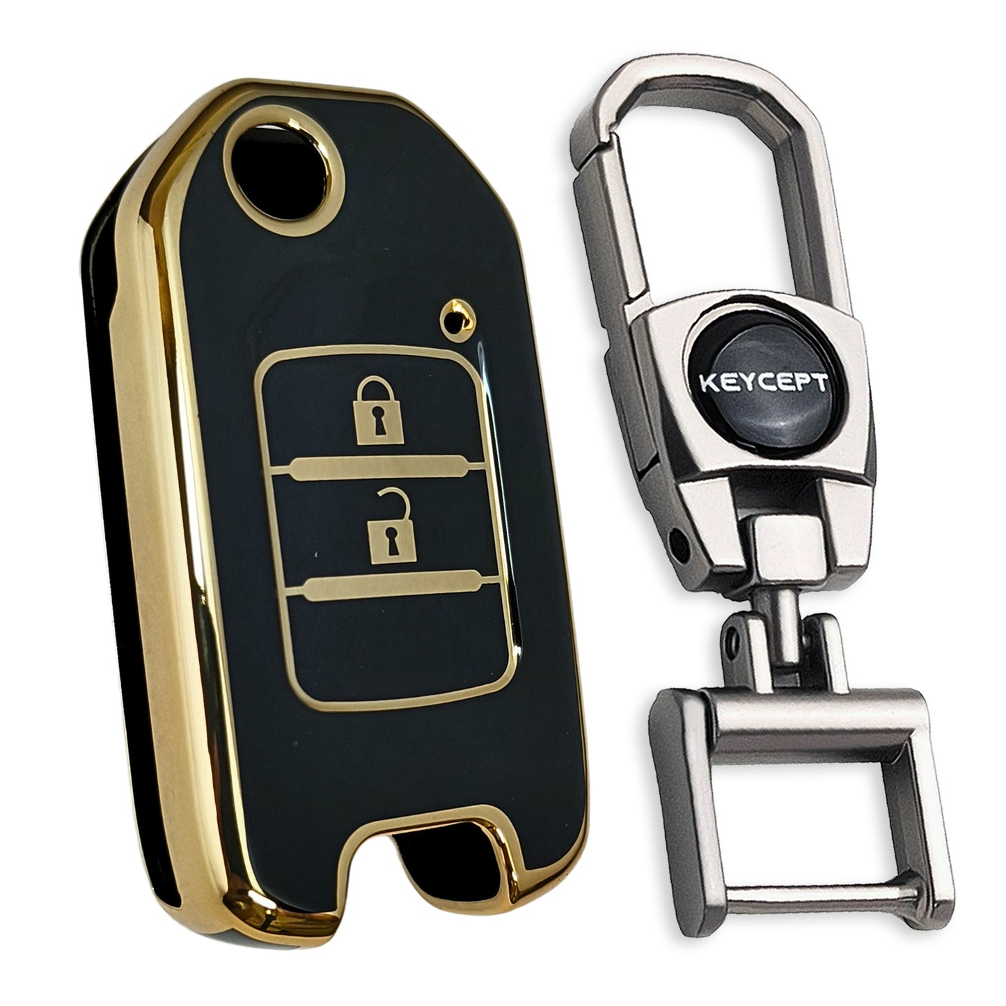 Honda Gold Line TPU Key Cover with Keychain