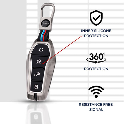 keycept Metal key cover For BYD Atto-3 4 Button Smart Key with Keychain M1.