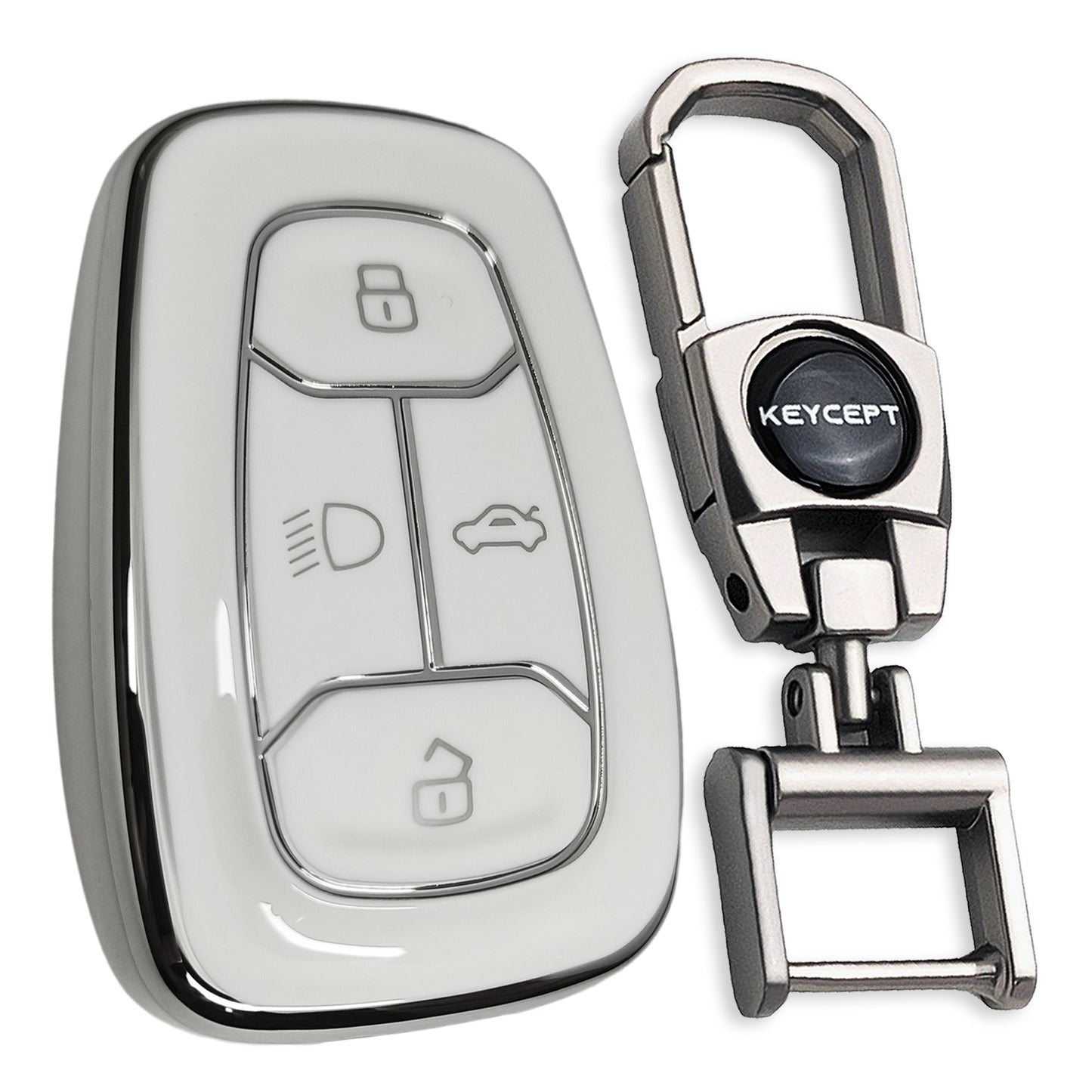 Tata Silver Line TPU Key Cover with Keychain