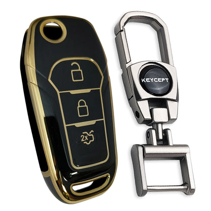 Ford Gold line TPU Key Cover with Keychain