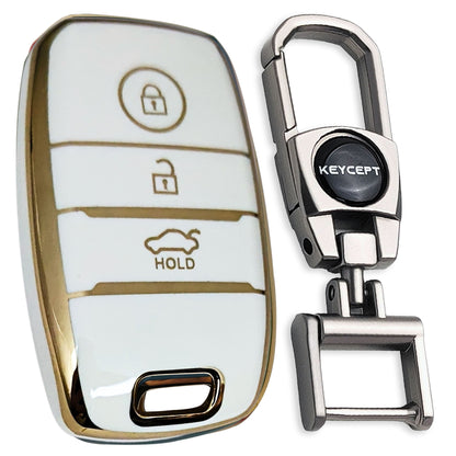 Kia Gold Line TPU Key Cover with Keychain