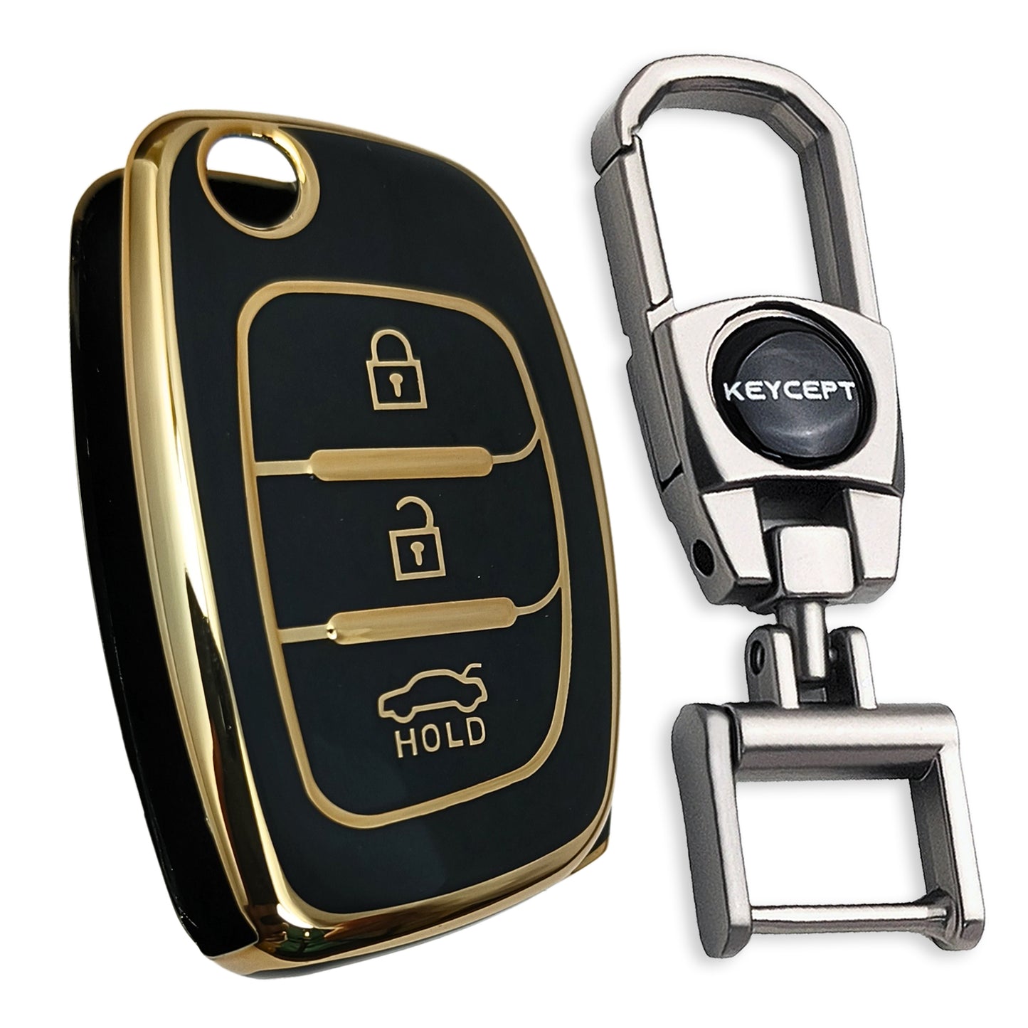 Hyundai Gold Line TPU Key Cover with Keychain