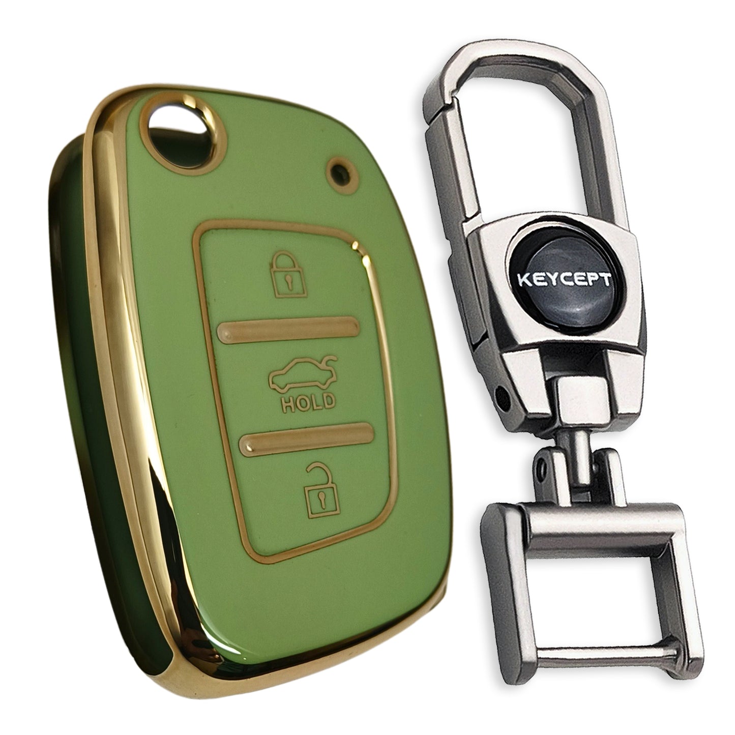 Gold Line TPU Key Cover with Keychain (Type 2)