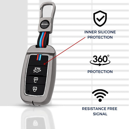 Kia Metal Alloy Key Cover with Keychain (Type M1)