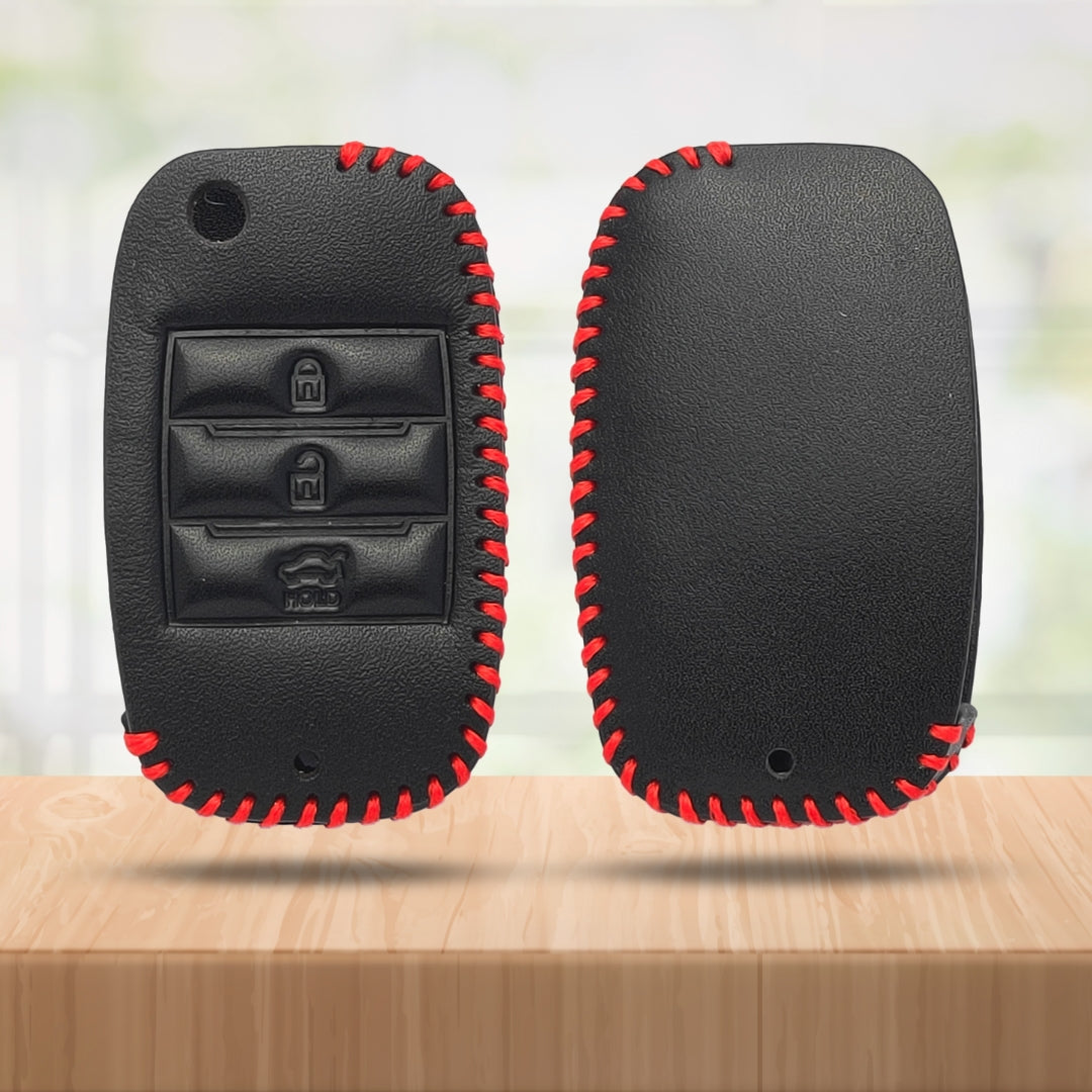 Kia Classic Leather Key Cover with keychain (Type 2)
