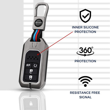 Honda Metal Alloy Key Cover with Keychain (Type M1)