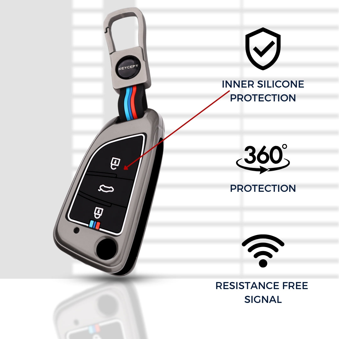 Universal Metal Key Cover with Keychain with Keychain (Type M1).