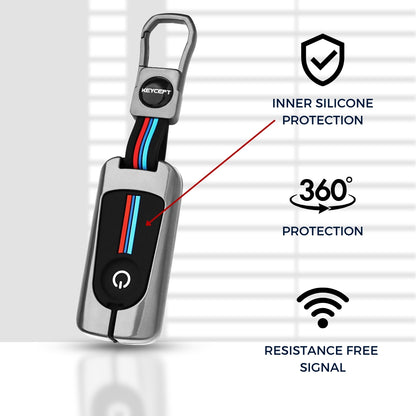Keycept Metal Alloy Car Key Cover for Yamaha Aerox key with keychain (Type M1)