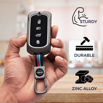 Tata Metal Alloy Key Cover with Keychain.(Type M1)