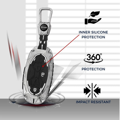 Hyundai Metal Armor Car Key Cover with Keychain.(Type M4)