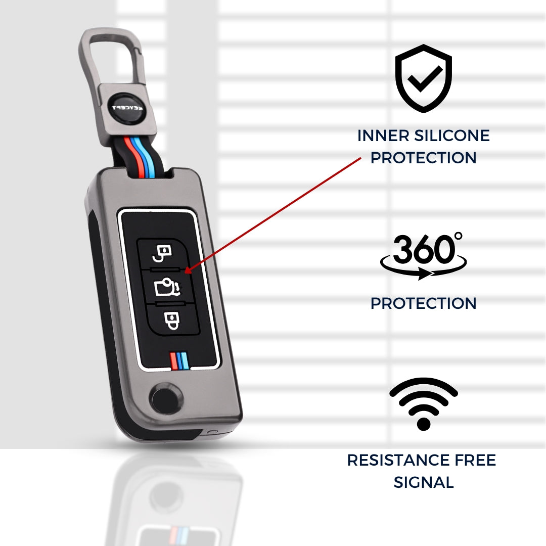 Mahindra Metal Key Cover with Keychain (Type M1).