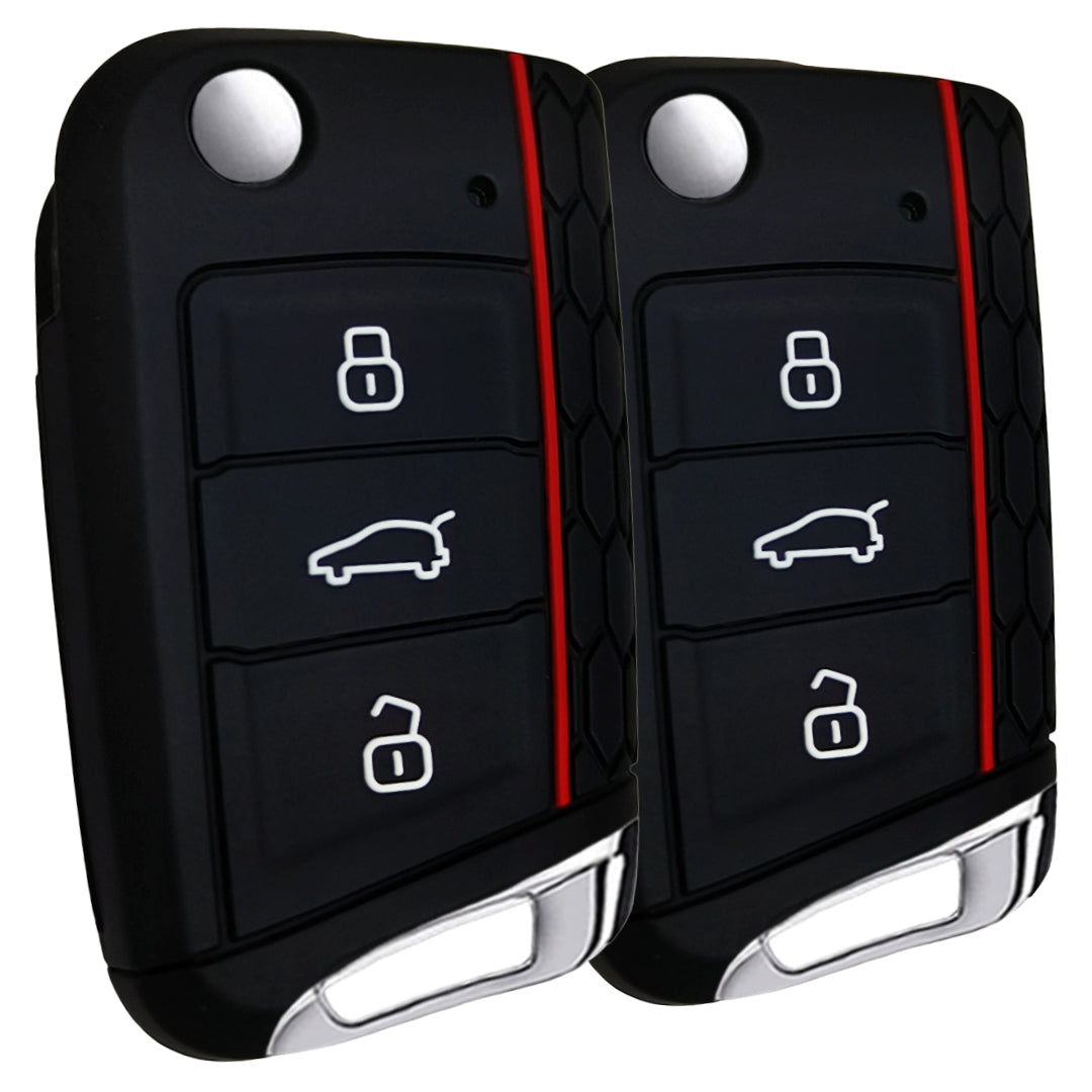 Tristar Silicone Key Cover Compatible for Skoda Kushaq | Kodiaq | Slavia | Octavia | Jetta | New Superb 3 Button Flip Key.