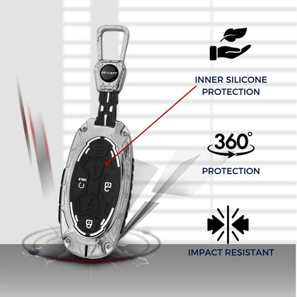 Hyundai Metal Armor Car Key Cover with Keychain. (Type M4)