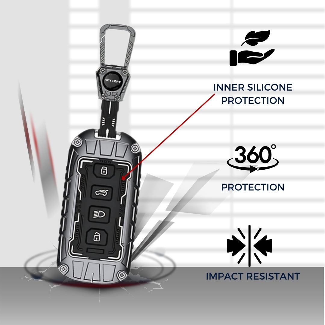 Tata Metal Armor Car Key Cover with Keychain (Type M4)