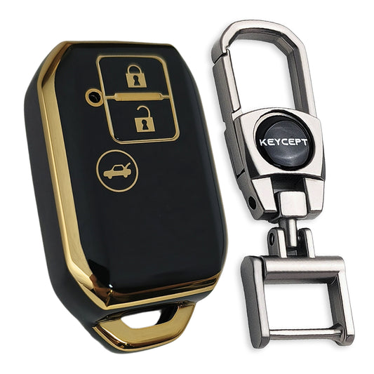 Gold Line TPU Key Cover with Keychain K2