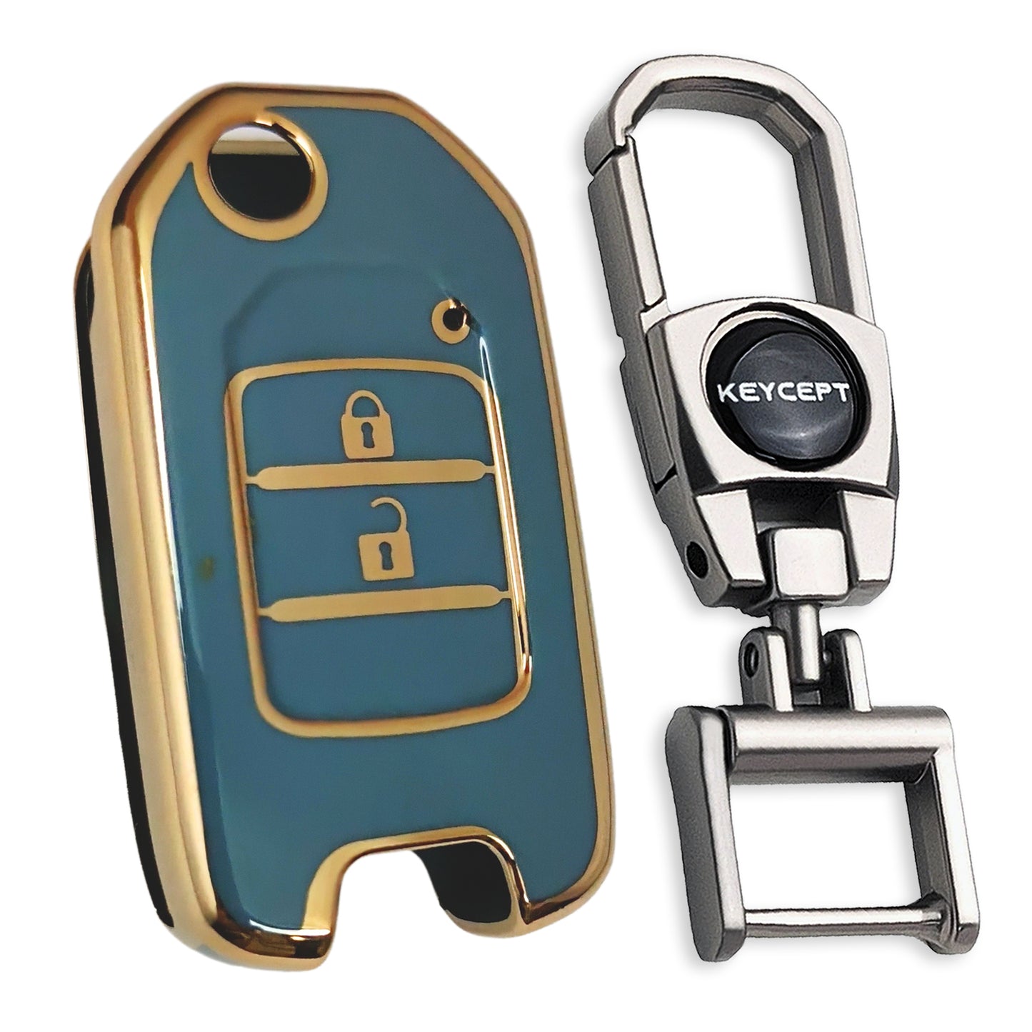 Honda Gold Line TPU Key Cover with Keychain