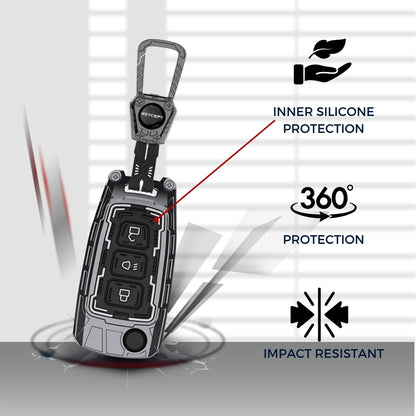 Tata Metal Armor Car Key Cover with Keychain (Type M4)