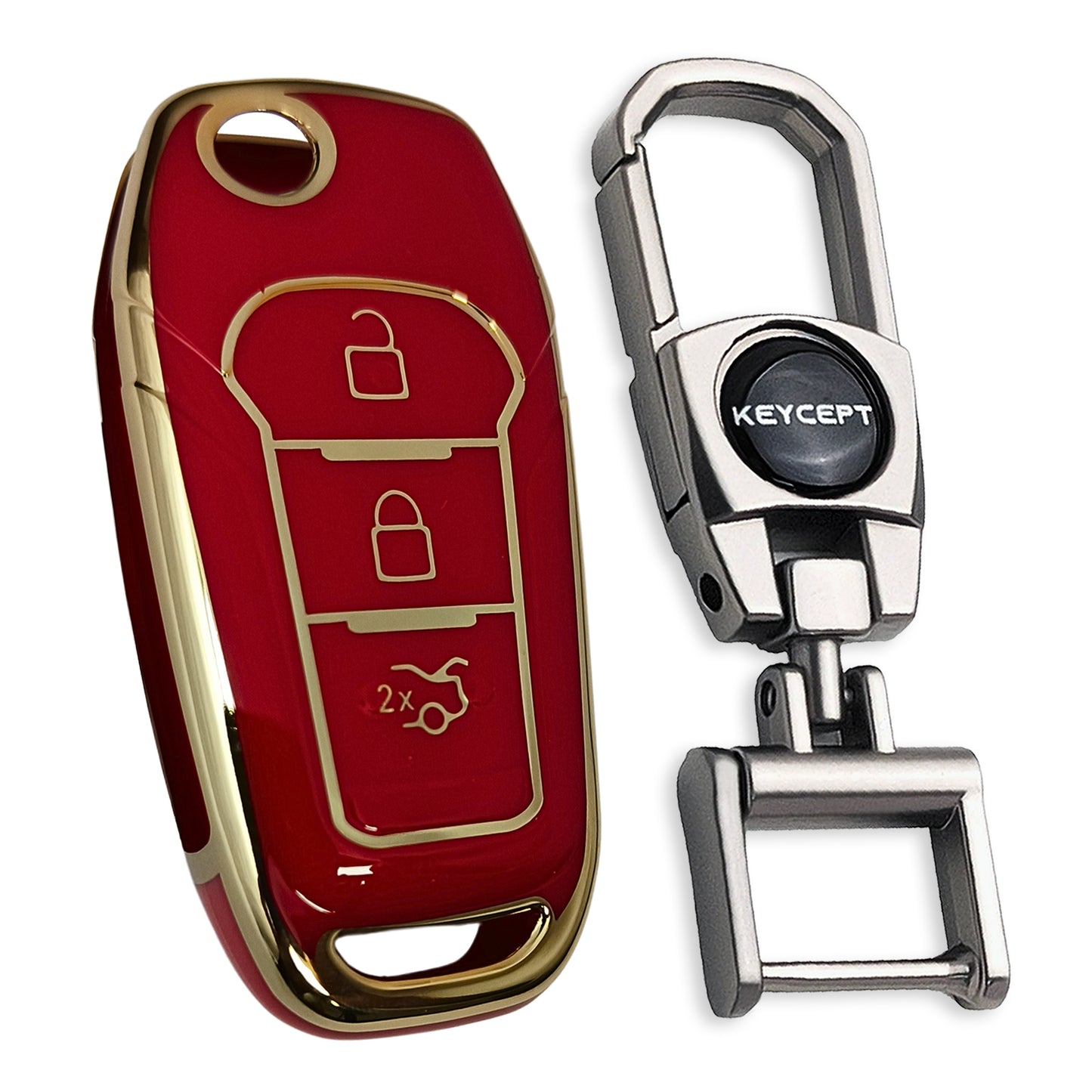 Ford Gold line TPU Key Cover with Keychain