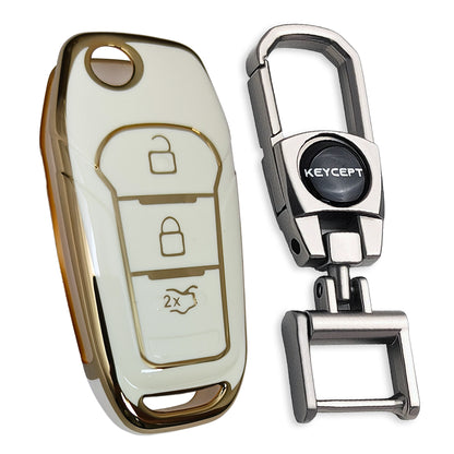 Ford Gold line TPU Key Cover with Keychain