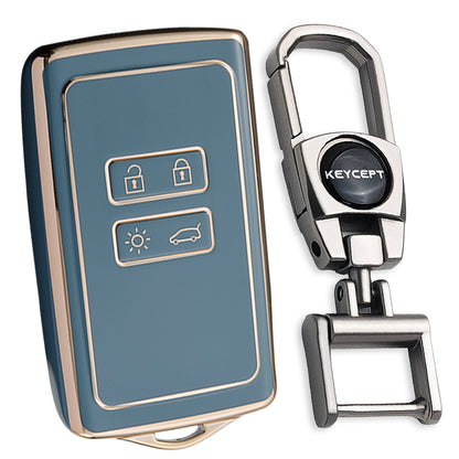 Renault Gold Line TPU Key Cover with Keychain (Type 2)