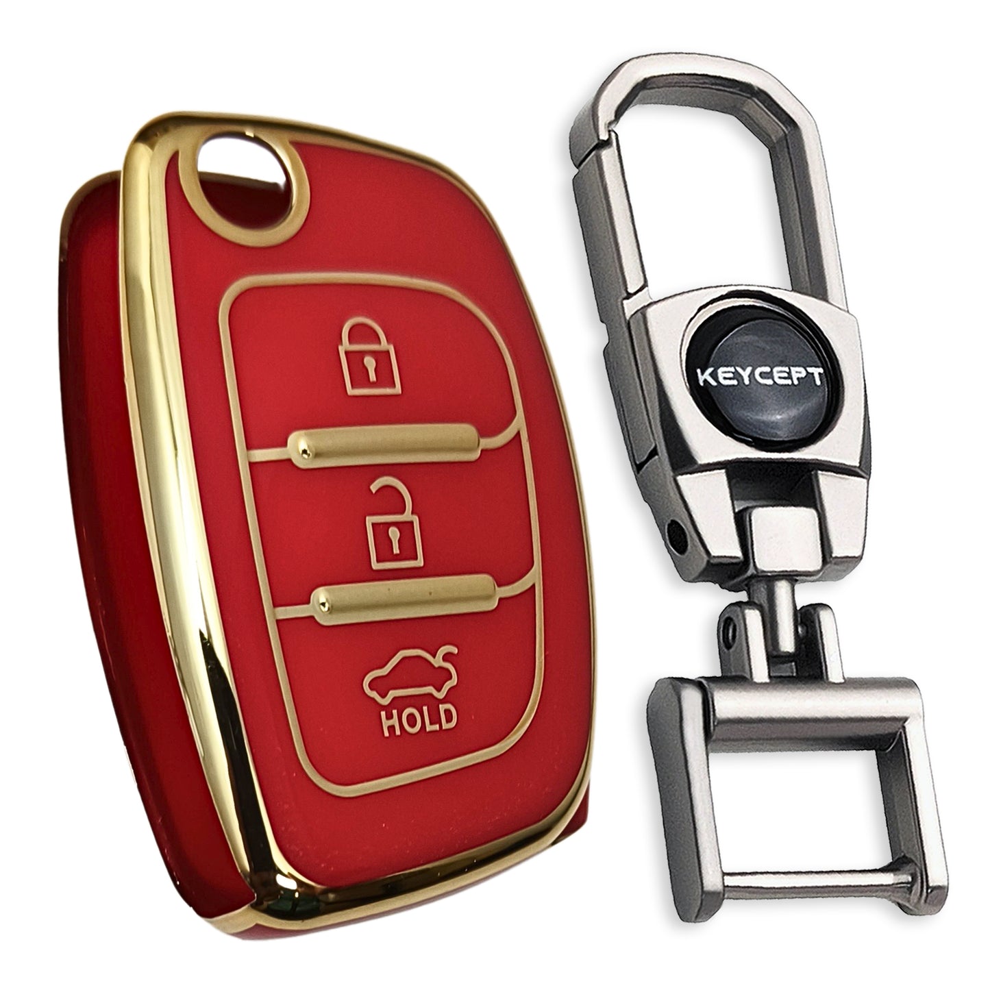 Hyundai Gold Line TPU Key Cover with Keychain