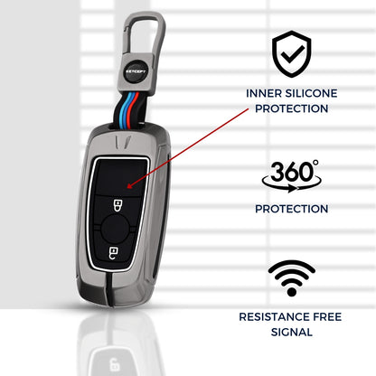 Ford Metal Alloy Key Cover With Keychain. (Type M1)