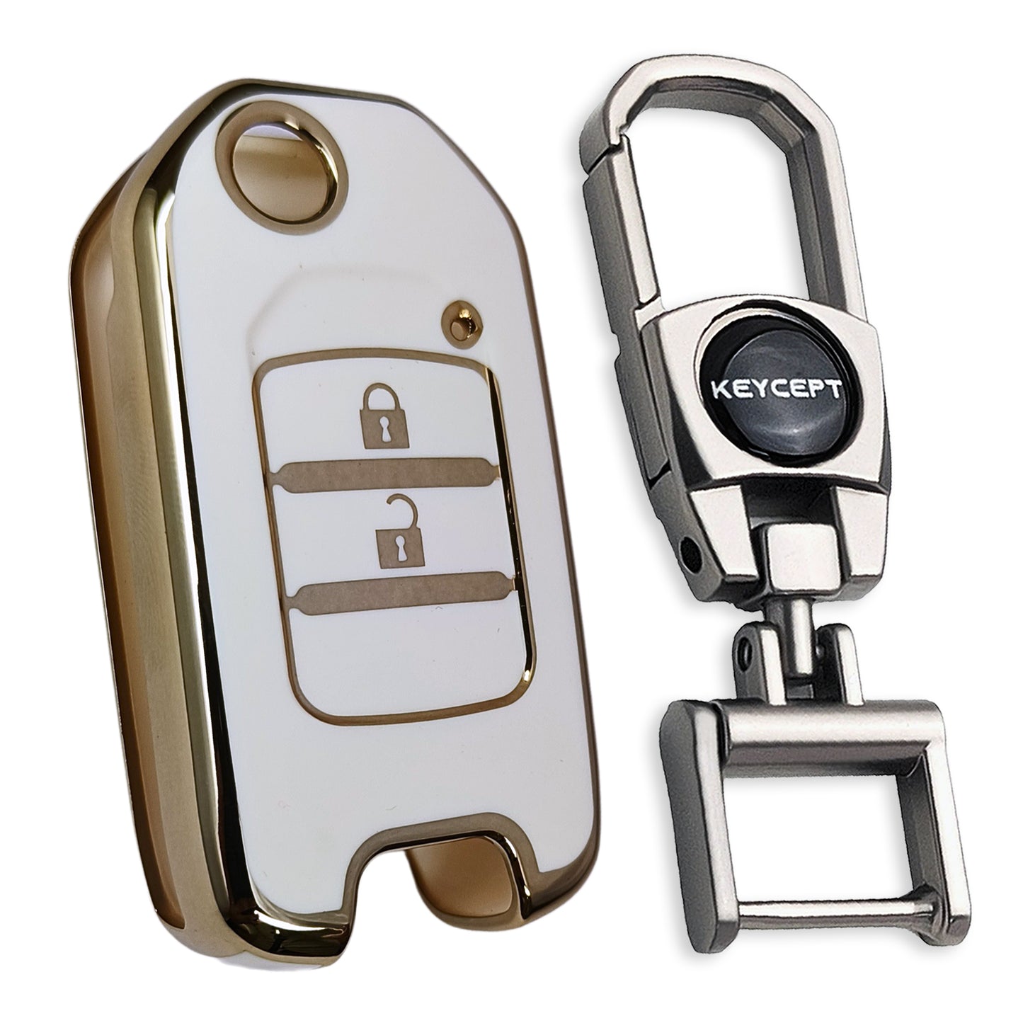 Honda Gold Line TPU Key Cover with Keychain