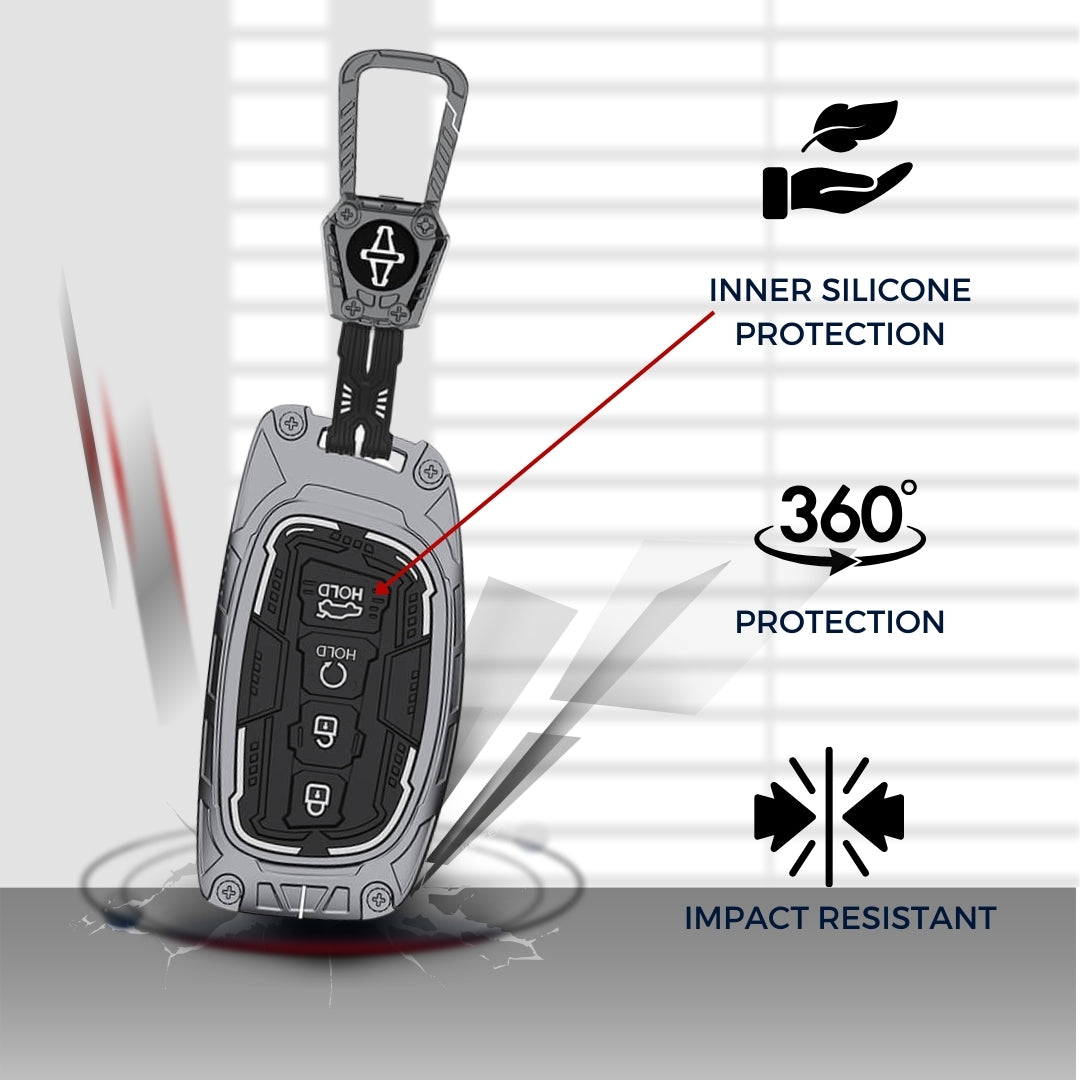 Hyundai Metal Armor Car Key Cover with keychain (Type M4)