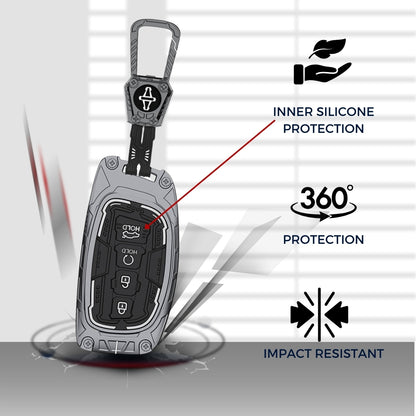 Hyundai Metal Armor Car Key Cover with keychain (Type M4)
