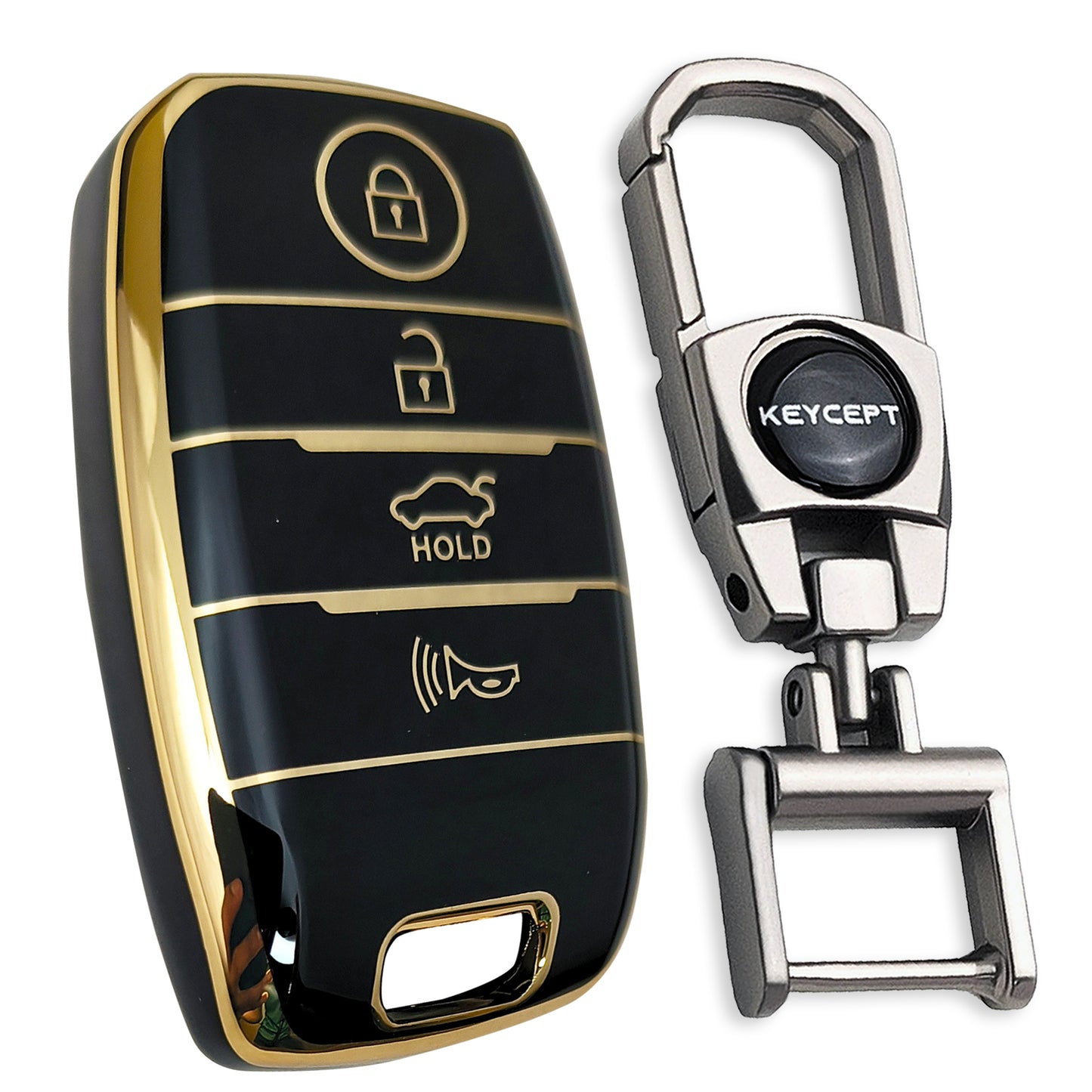 Kia Gold Line TPU Key Cover with Keychain