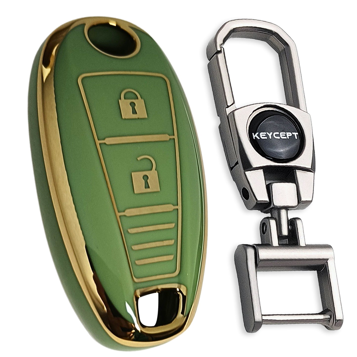 Gold Line TPU Key Cover with Keychain K2