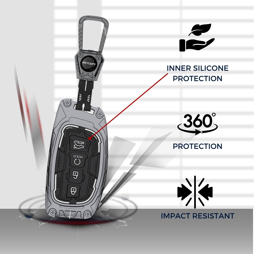 Hyundai Metal Armor Car Key Cover with keychain (Type M4)