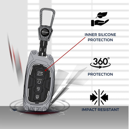 Hyundai Metal Armor Car Key Cover with keychain (Type M4)