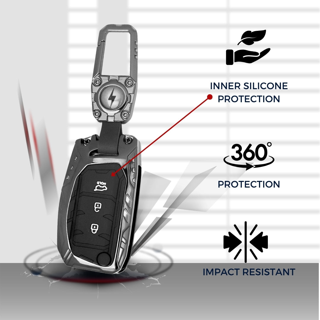 Hyundai Metal Mecha Car Key Cover with Keychain (Type M3)