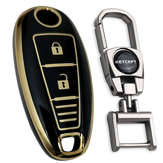 Gold Line TPU Key Cover with Keychain K2