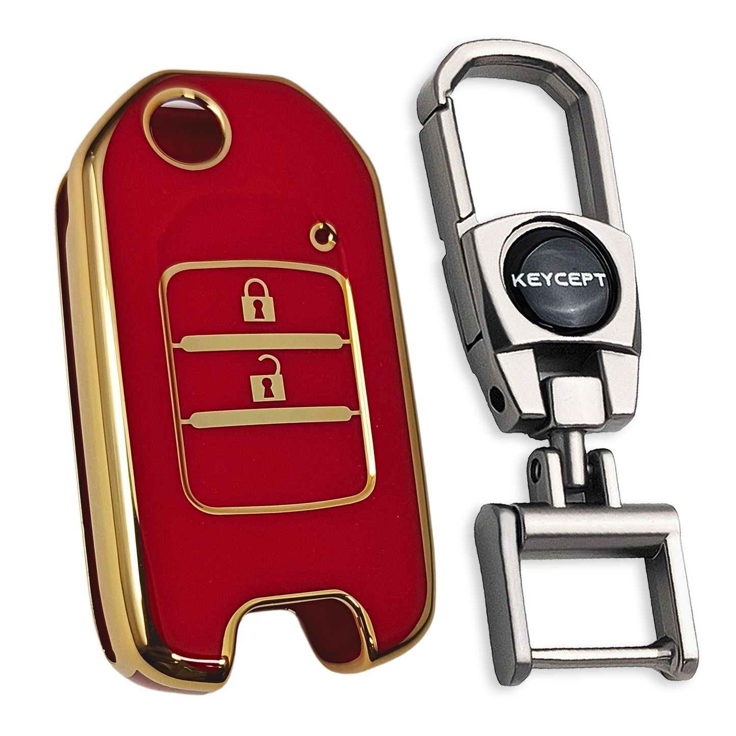 Honda Gold Line TPU Key Cover with Keychain