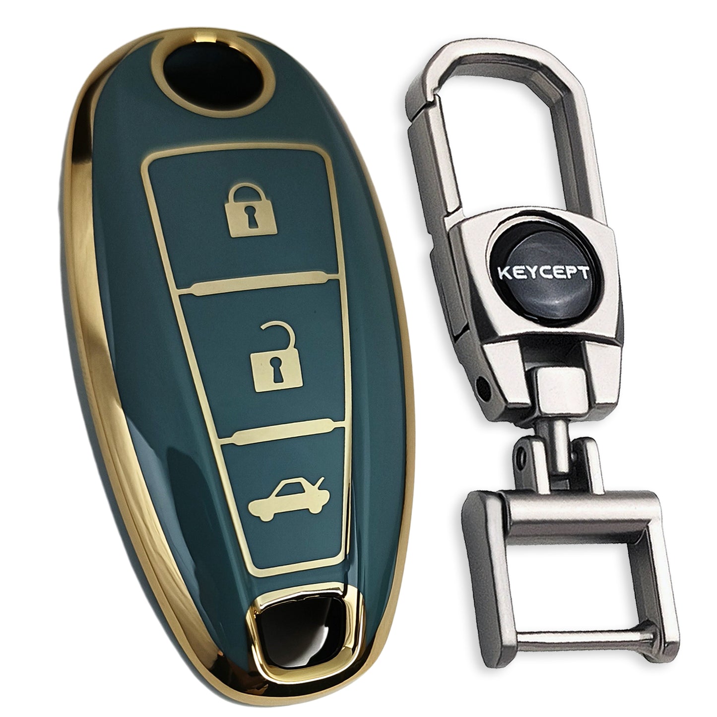 Gold Line TPU Key Cover with Keychain K2