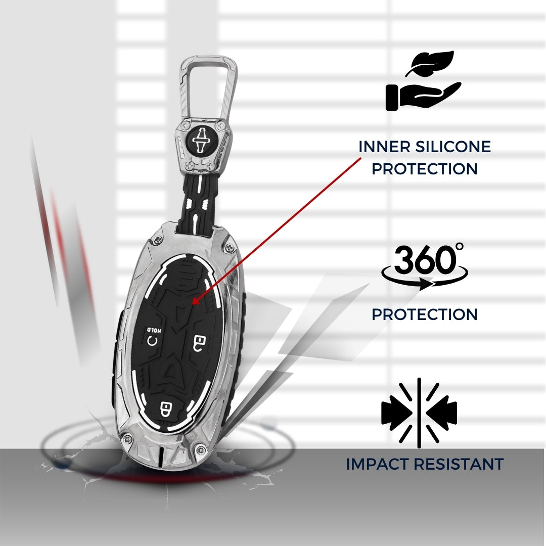 Keycept Metal Armor Key Cover with Keychain.(Type M4)