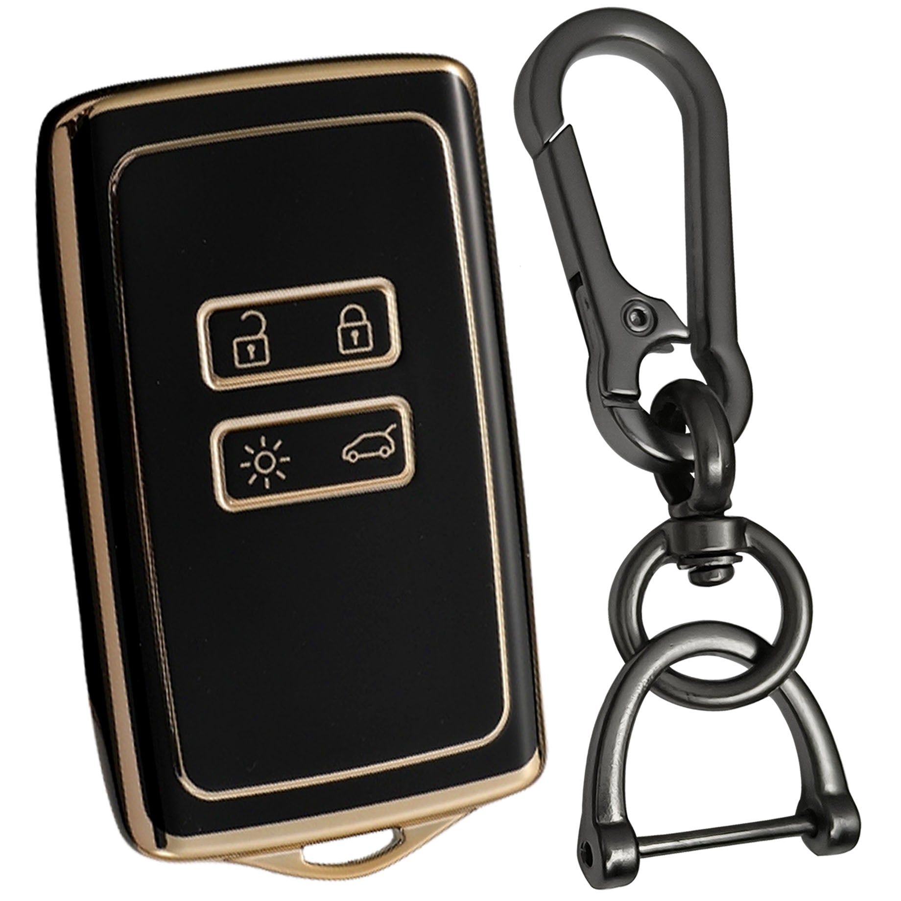 renault triber kiger 4b smart tpu black key cover case keychain