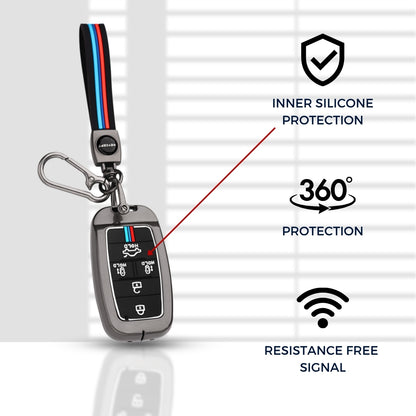 Keycept  Kia Metal Silicone Key Cover with Keychain(Type M2)