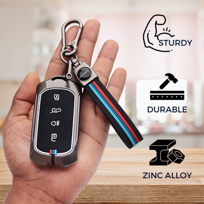 Tata Metal Alloy Key Cover with Keychain.(Type M2)