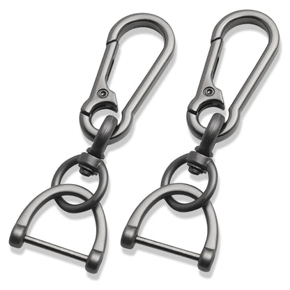 Silver keychain Stainless buckle key holder & keyring organizer. (Type 1, Pack of 2)